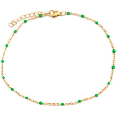 Anklet little dots green