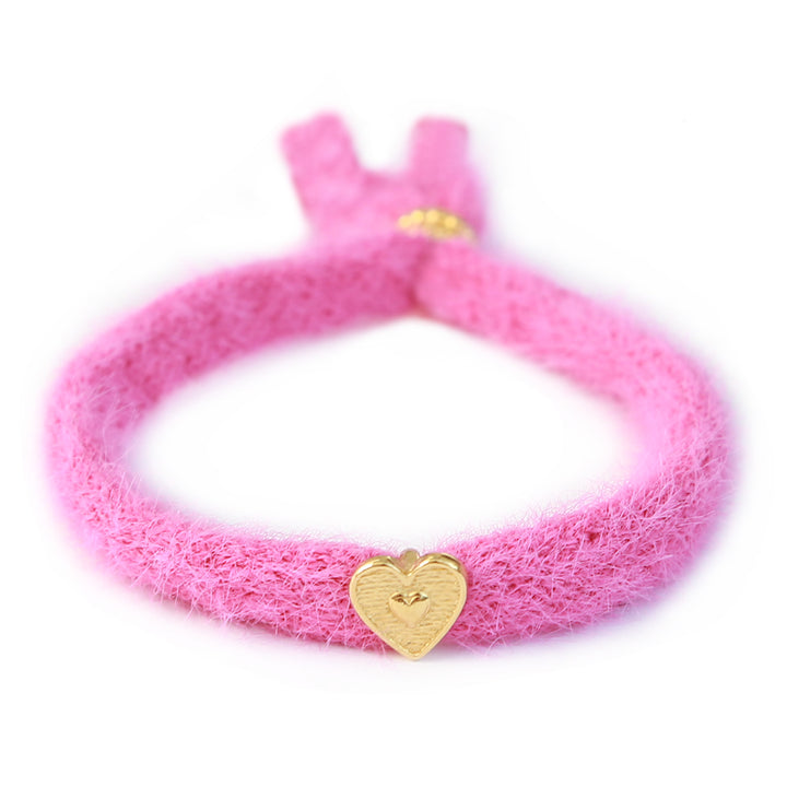 Armband fluffy roze