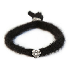 Bracelet fluffy noir argent