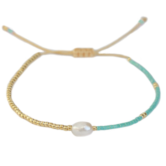 Armband miyuki parel turquoise 1000