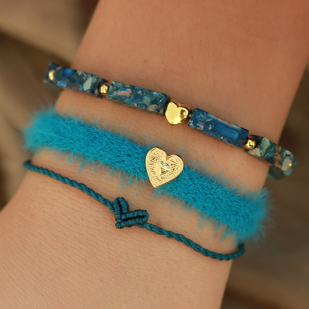 Bracelet fluffy teal