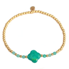 Armband facet klaver turquoise