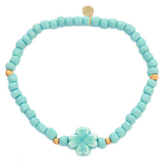 Bracelet clover stone blue