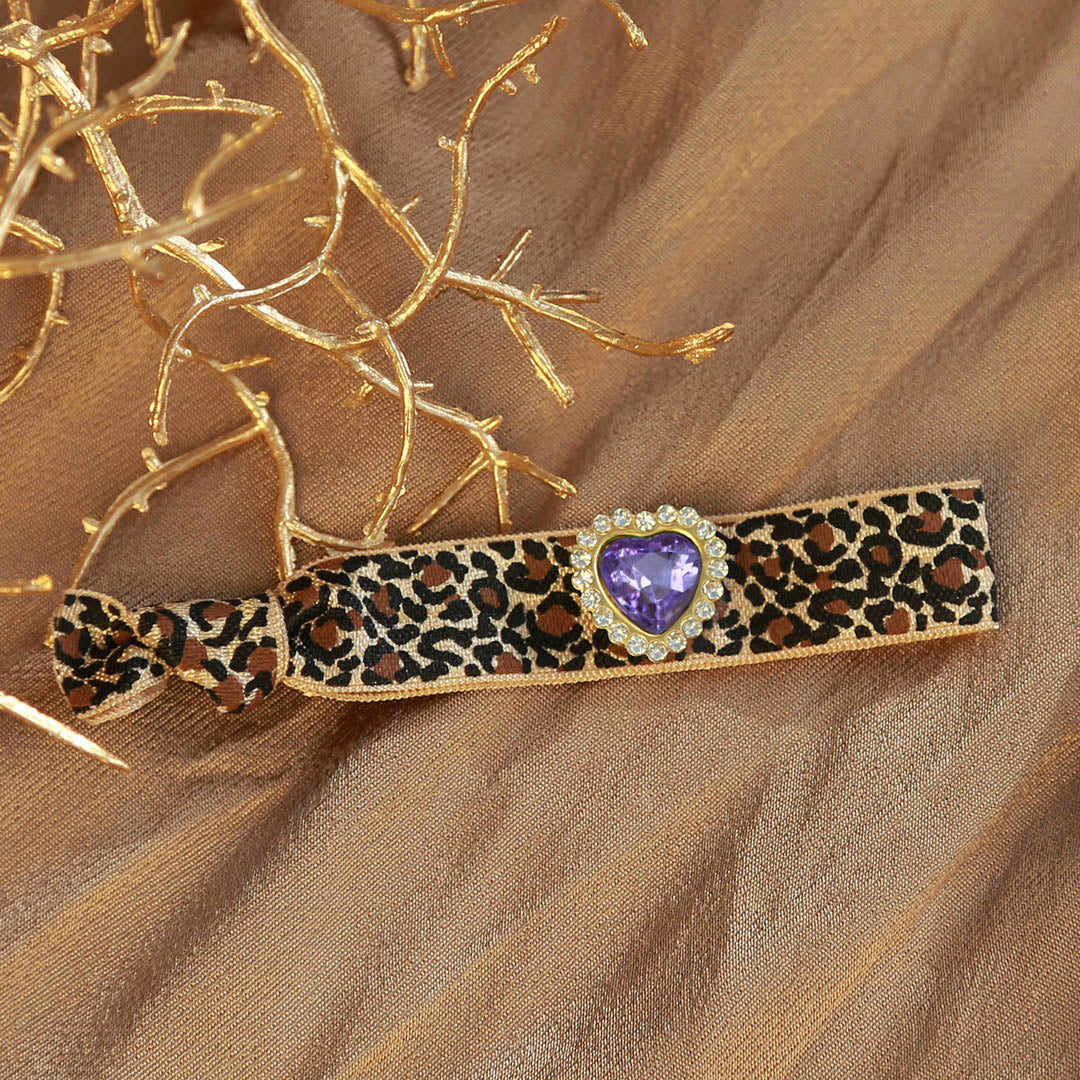 Armband Leopard Strass lila