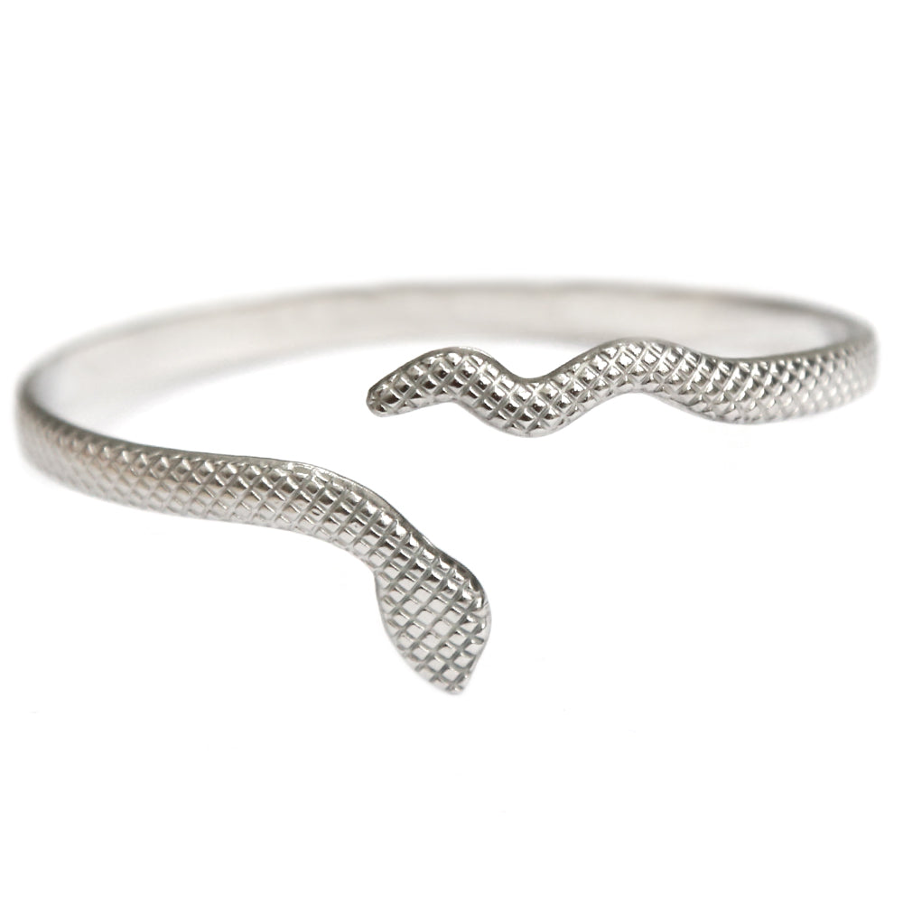 Silver bangle snake relief