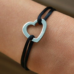 Armband sweet love zwart zilver