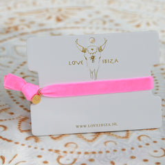 Bracelet en velours hot pink