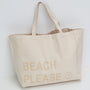 Canvas beach bag beach please turquoise peach