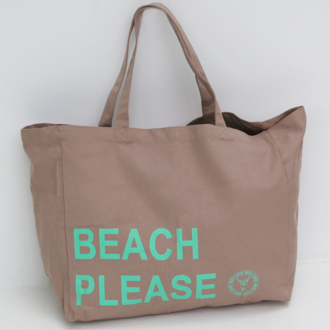 Canvas beach bag beach please taupe