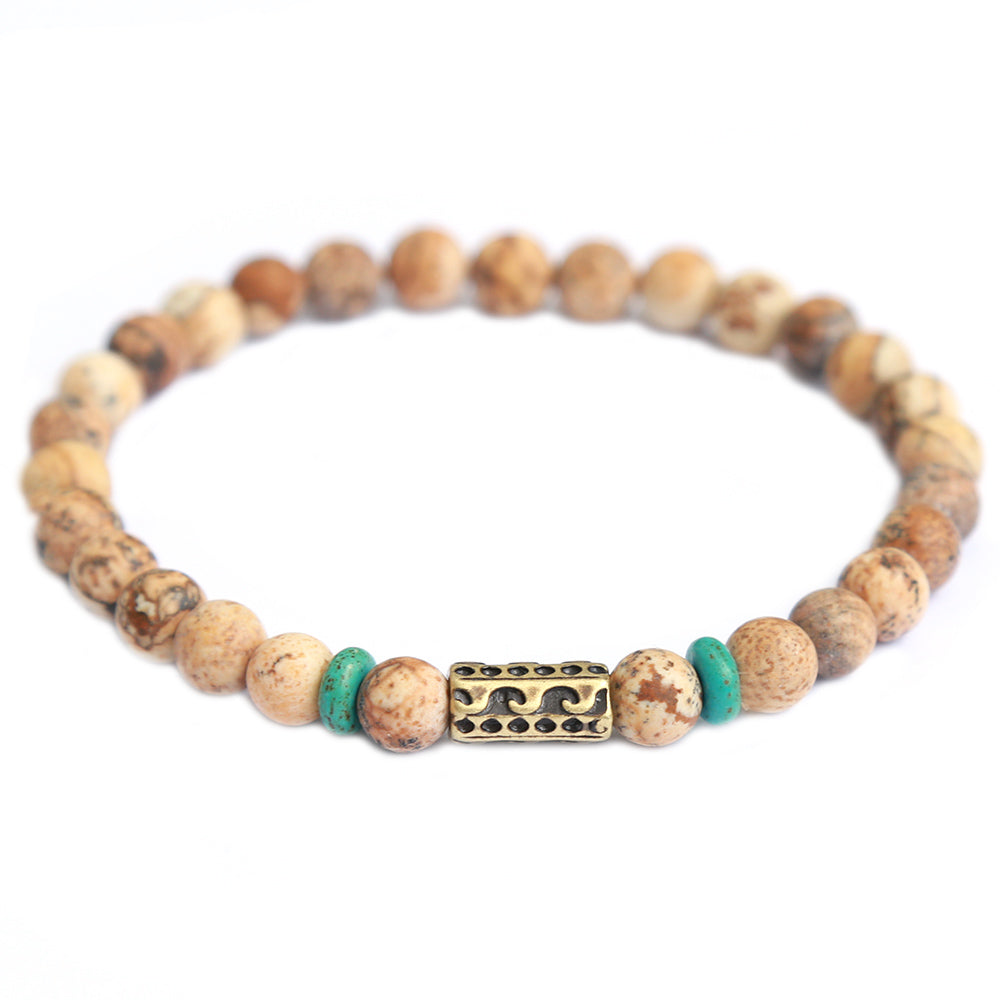 Bracelet wave jasper stone for men