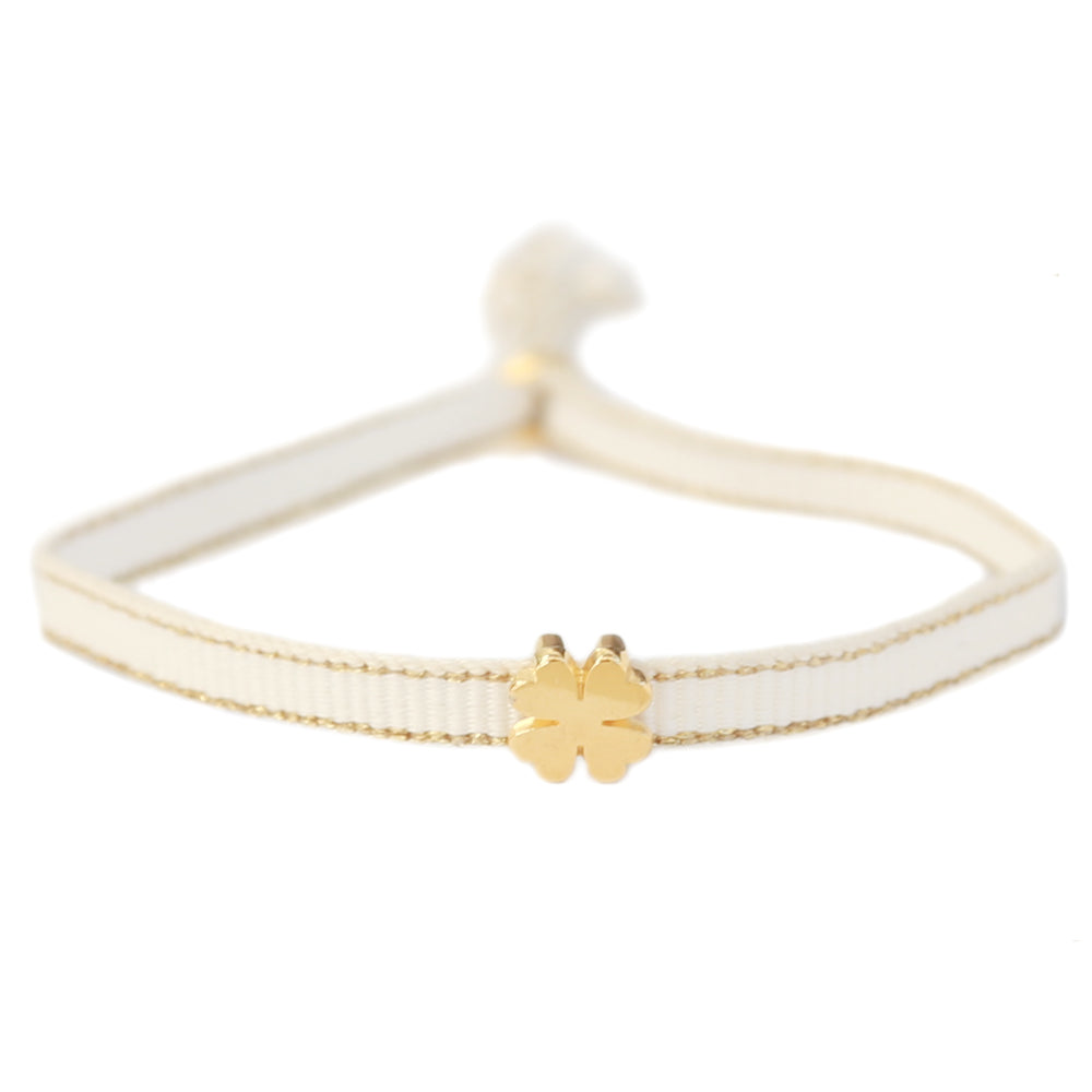 Woven bracelet clover white