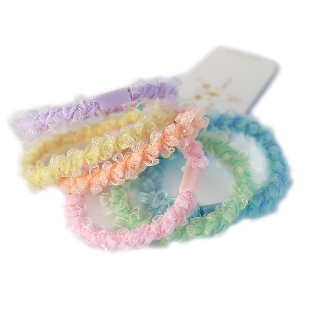 Hair elastic set pastel ruffle