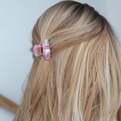 Hair clip set green/salmon