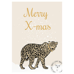 Karte - Frohe Weihnachten Leopard