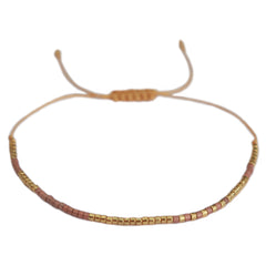 Miyuki bracelet cognac gold