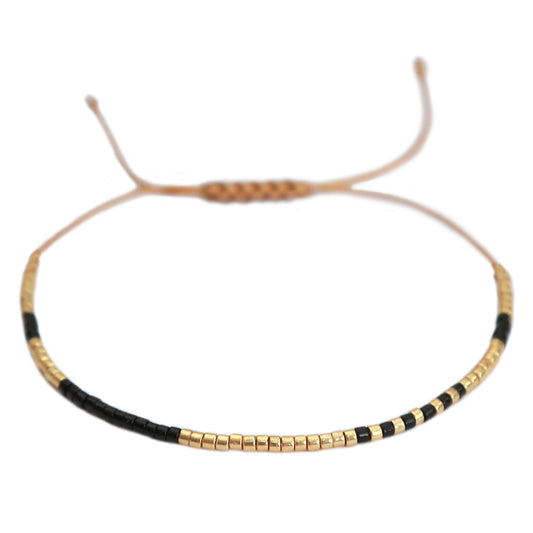 Miyuki bracelet black gold 1000