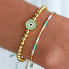 Bracelet evil eye gold mint