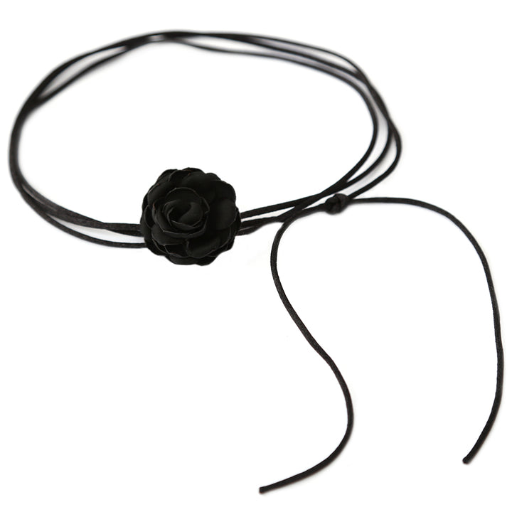 Halsband Blume schwarz