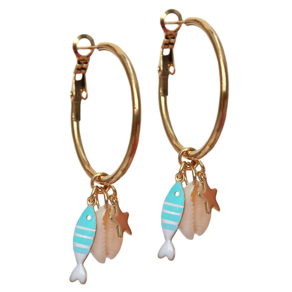 Oorbellen peche turquoise