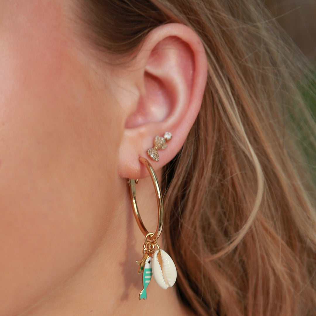 Oorbellen peche turquoise