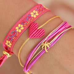 Armband dark pink heart