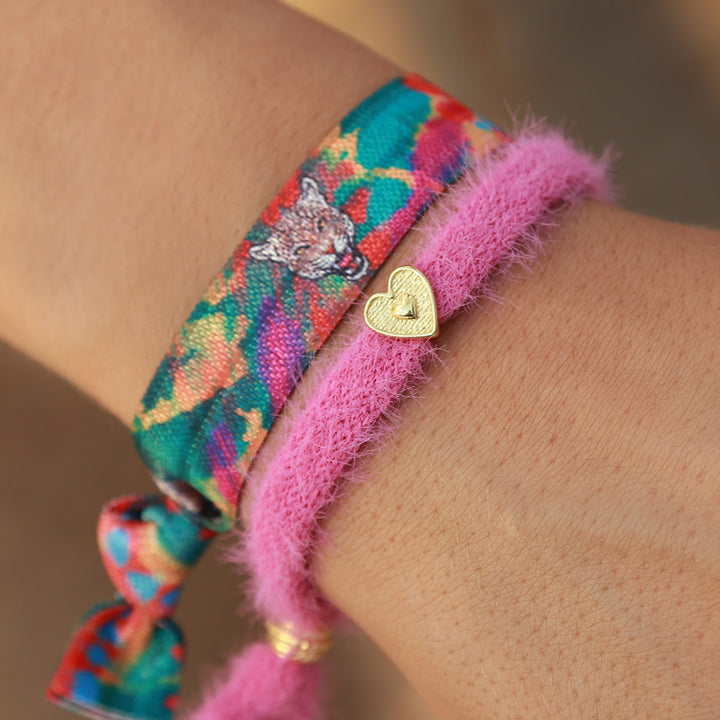 Armband fluffy roze