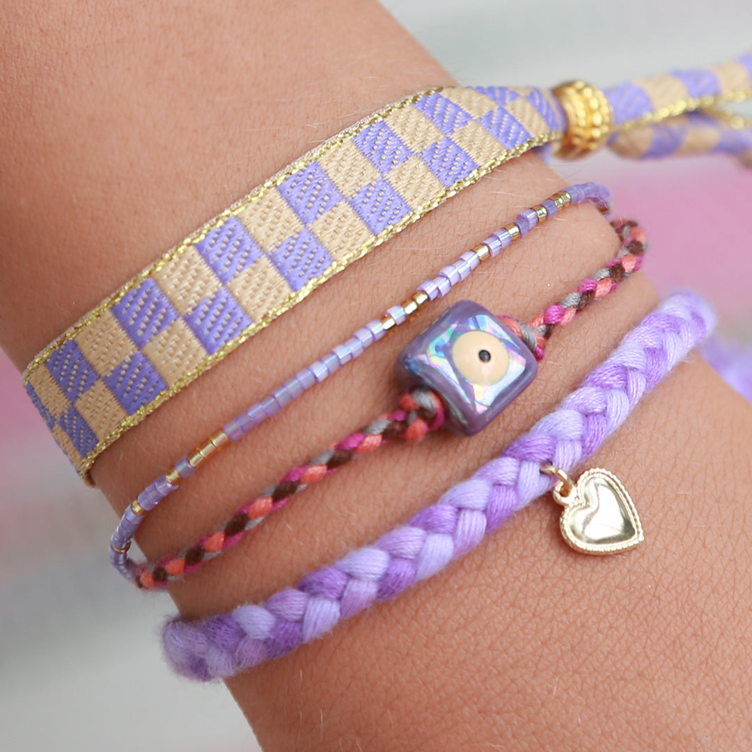 Gewebtes Armband Pop Art Flieder