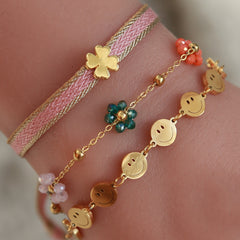 Gouden armband smiley