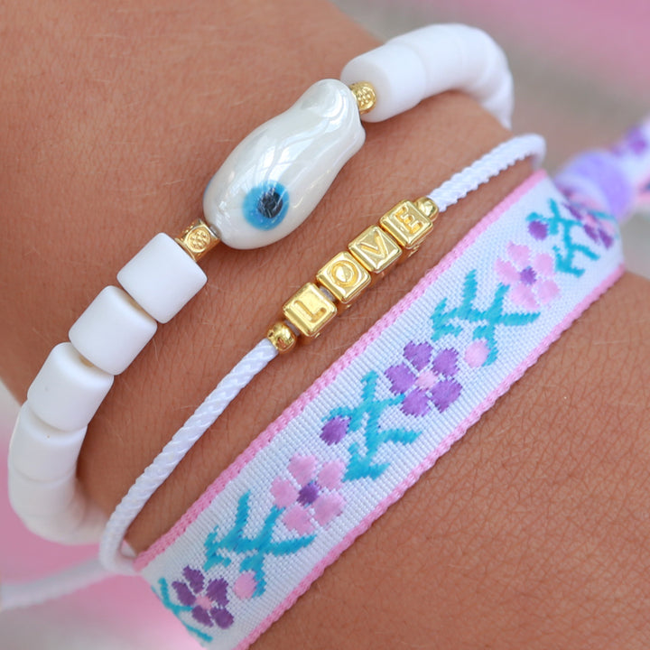 Bracelet colorful fish white