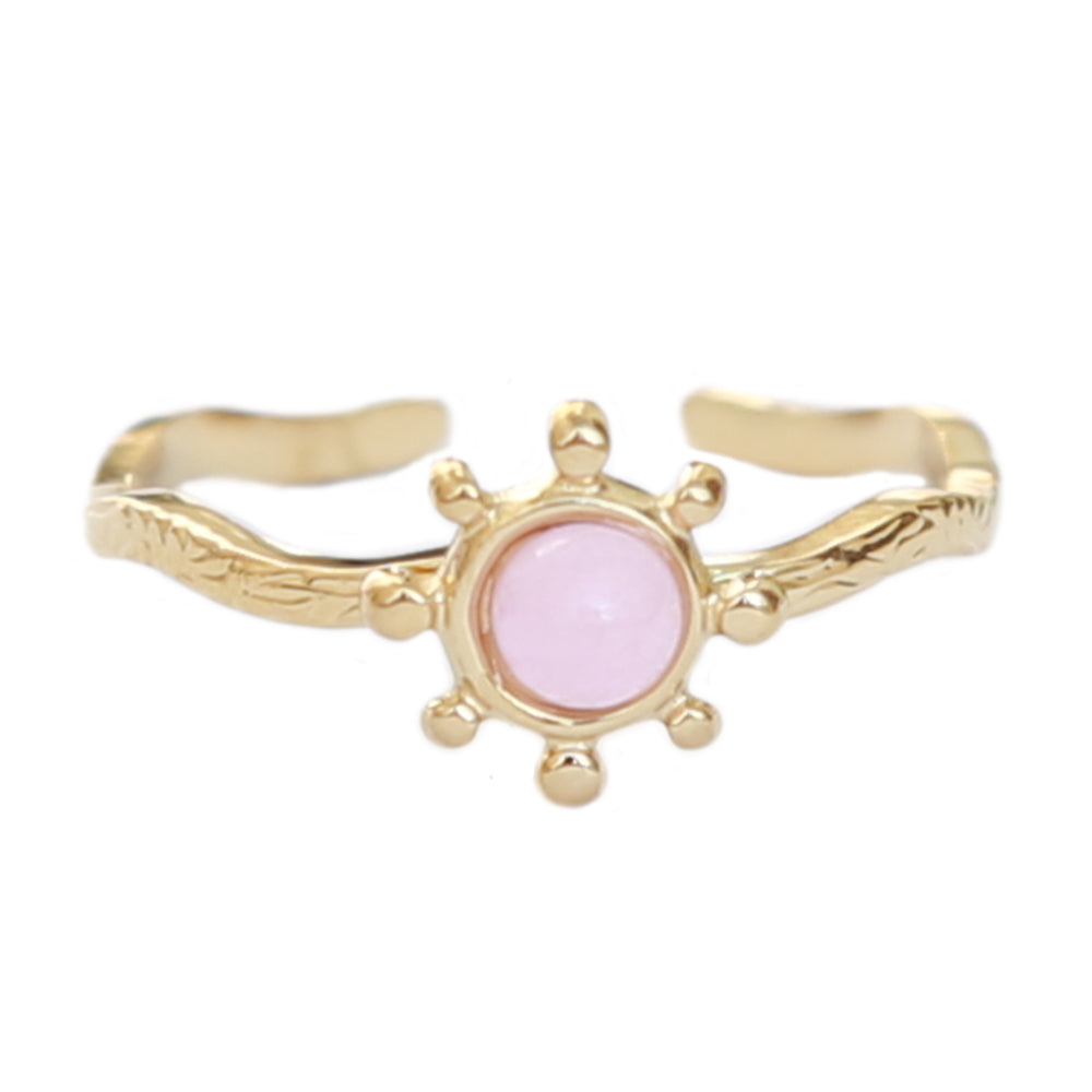 Bague dorée rose soleil