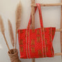 Blockprint shoulder bag orange autumn