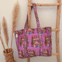 Blockprint shoulder bag leopard pink