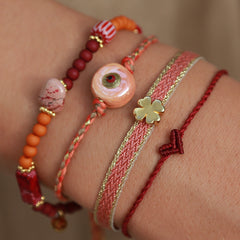 Set of bracelets red/orange