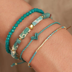 Lot de bracelets vert d'eau