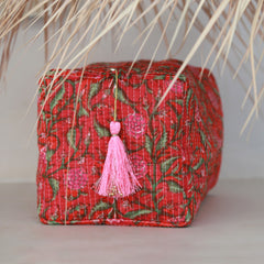 Trousse de toilette Blockprint Fez rouge L