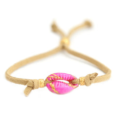 Armband pink shell suède