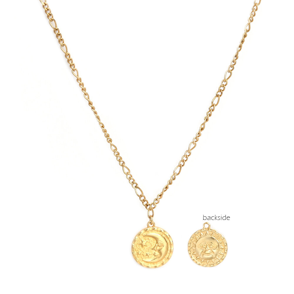 Gouden ketting sun & moon