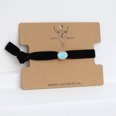 Velvet armbandje charm turquoise