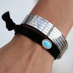 Velvet armbandje charm turquoise