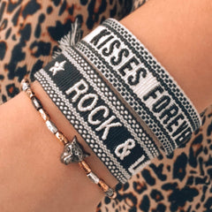 Geweven armbandje rock & love