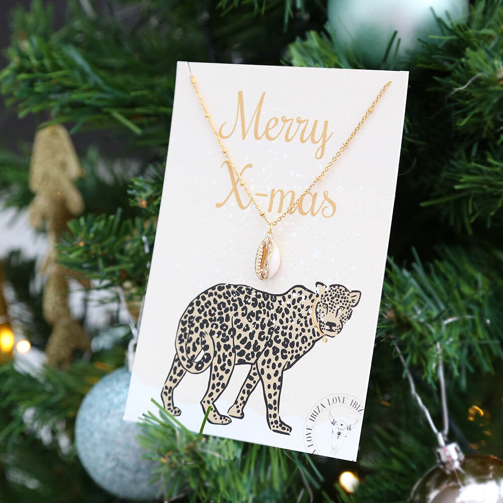 Karte - Frohe Weihnachten Leopard