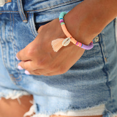 Bracelet summer shell peach