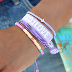 Set van 2 armbandjes purple surf