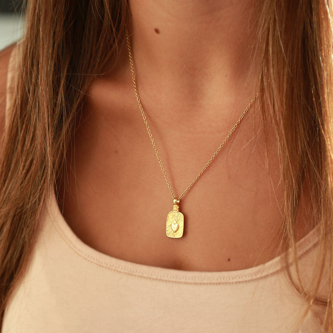 Collier en or heart on fire