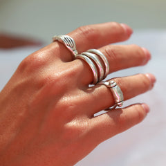 Bague hands argent