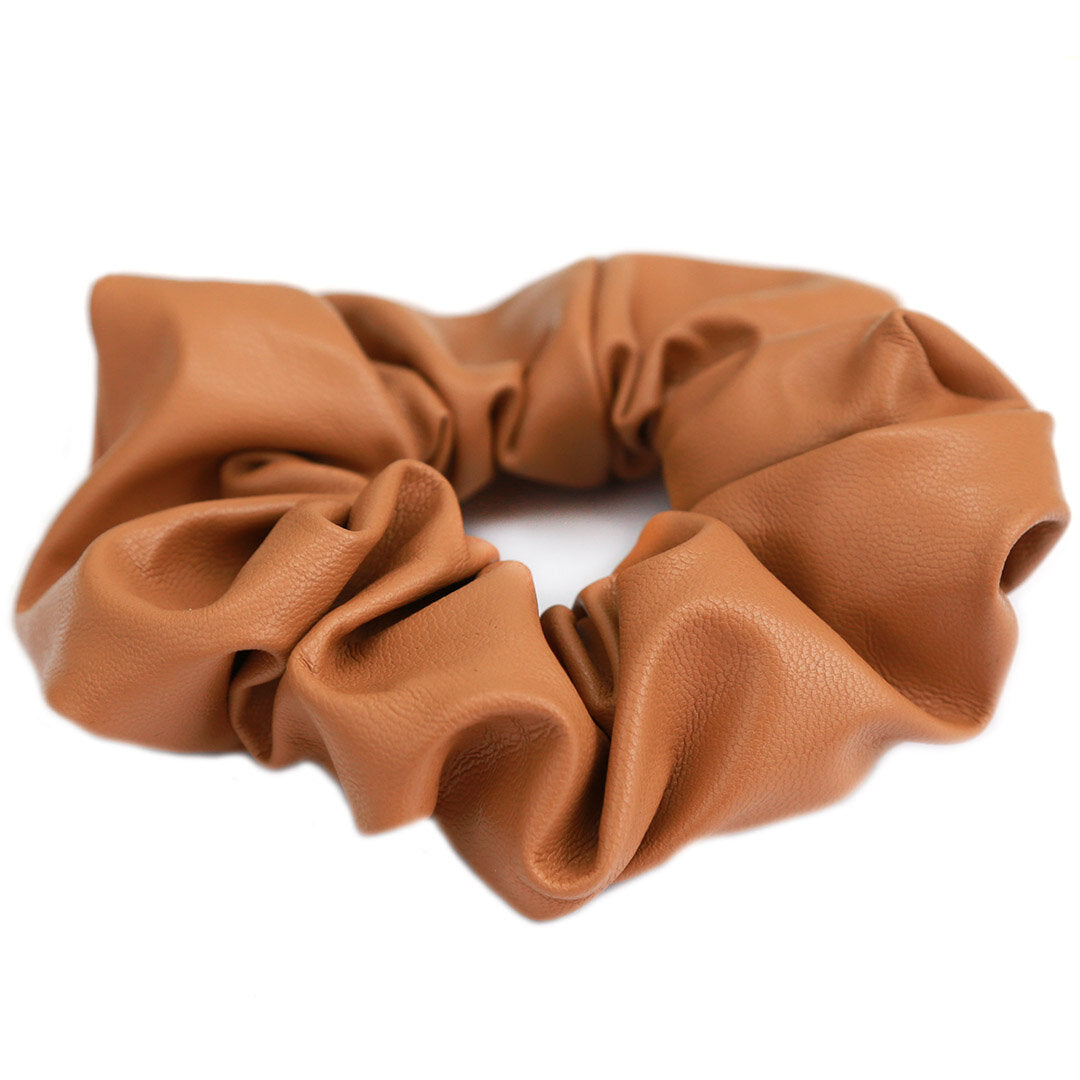 Scrunchie Kunstleder Karamell