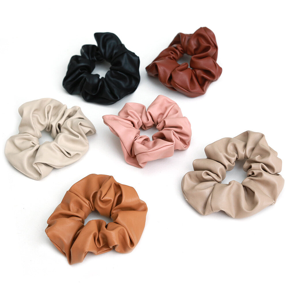 Scrunchie Kunstleder Karamell