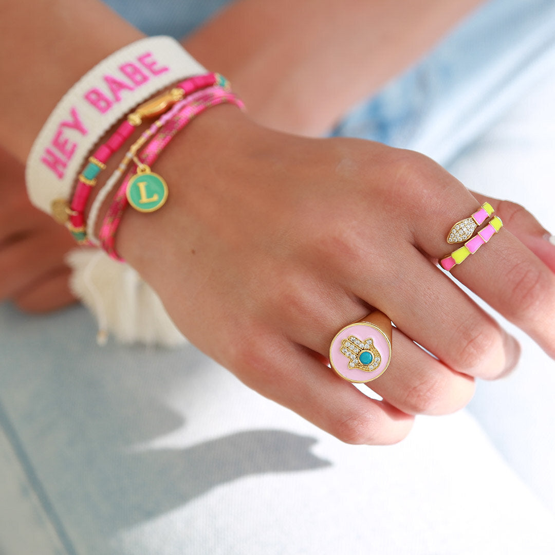 Bague hamsa rose