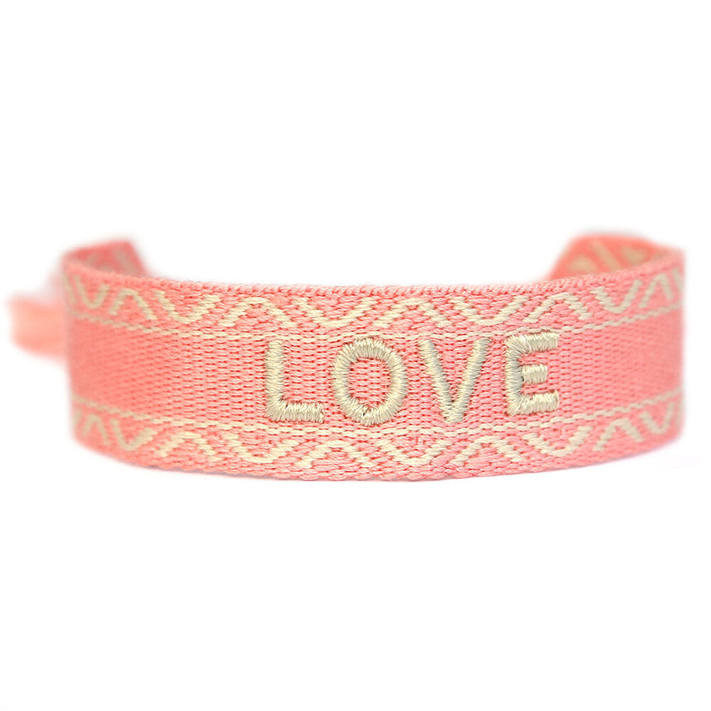 Woven bracelet love peach