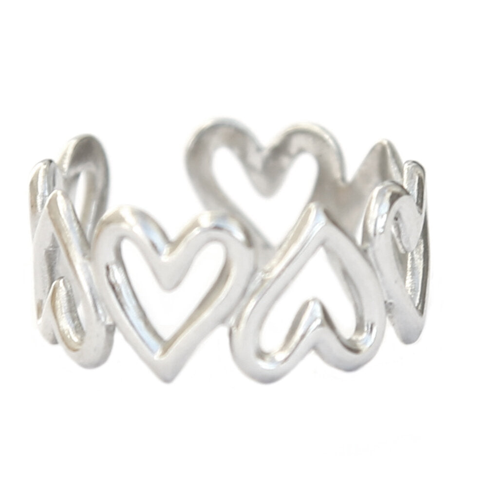 Zilveren ring heartbeat